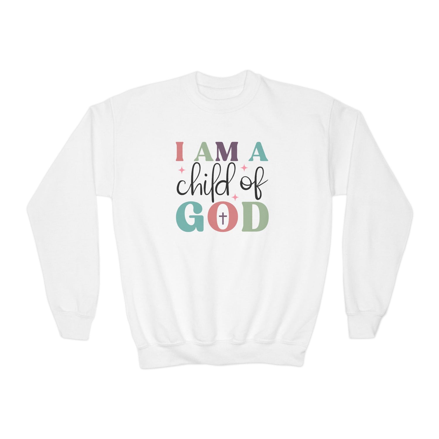 I Am A Child of God Youth Crewneck Sweatshirt - Faith-Inspired Apparel