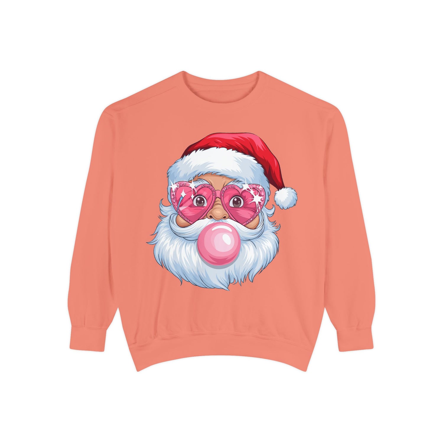 Santa Bubble Gum | Cute Santa Unisex Garment-Dyed Sweatshirt