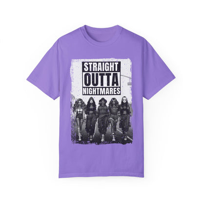 Halloween Horror Movie Shirt | Straight Outta Nightmares Shirt | Unisex Garment-Dyed T-shirt