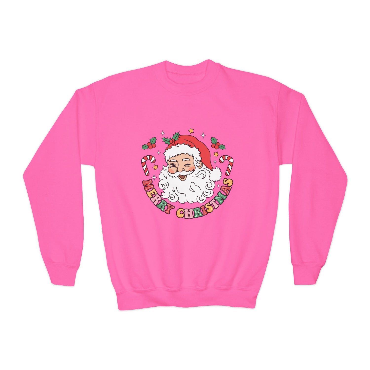 Youth Merry Christmas Crewneck Sweatshirt for Holiday Cheer