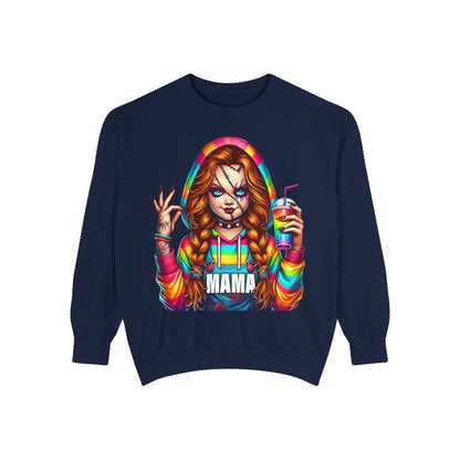 Chucky Mama Crewneck | Cute Spooky Crewneck |Chucky Crewneck | Unisex Garment-Dyed Sweatshirt