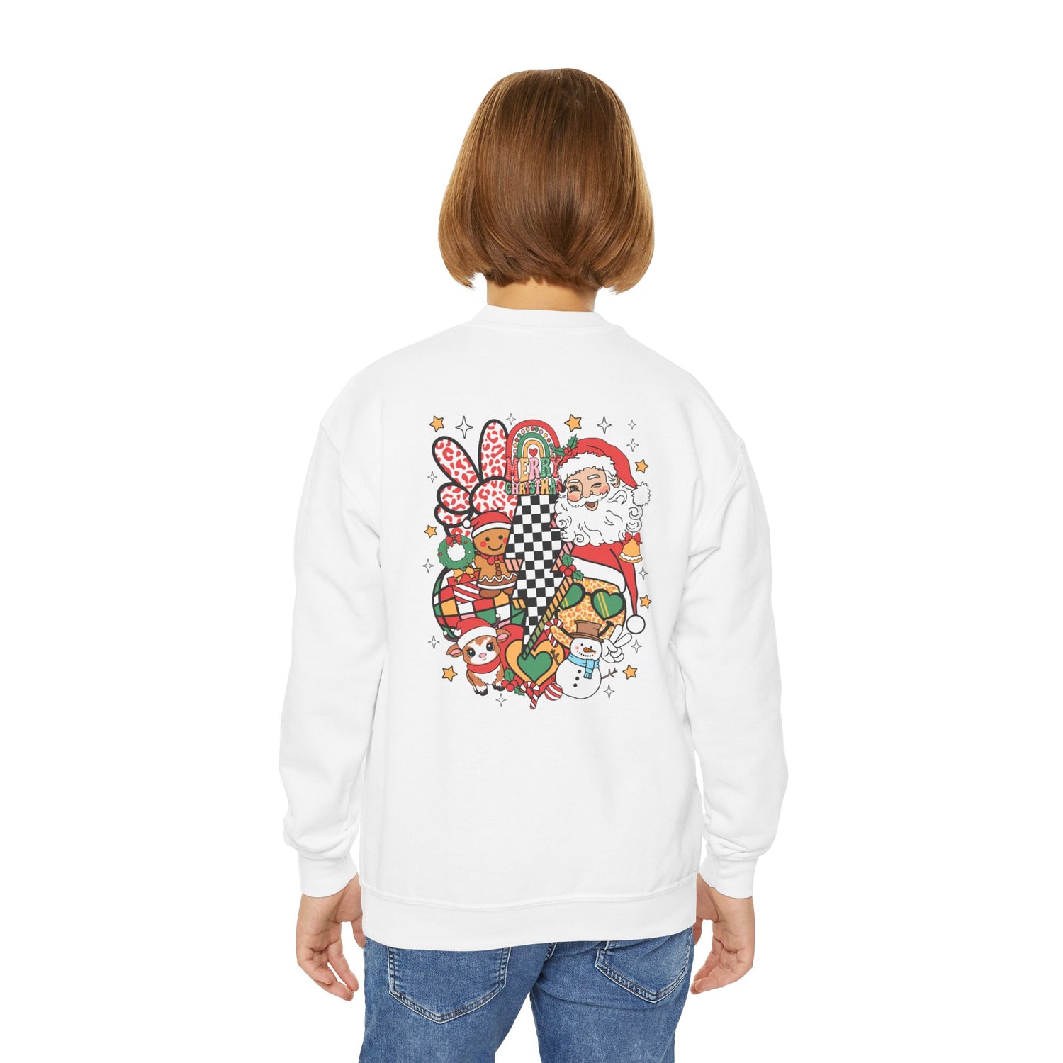 Youth Merry Christmas Crewneck Sweatshirt for Holiday Cheer