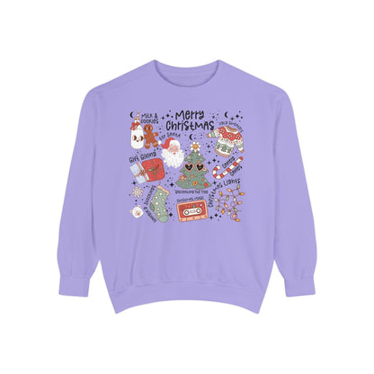 Merry Christmas Sweatshirt - Unisex Garment-Dyed Holiday Apparel