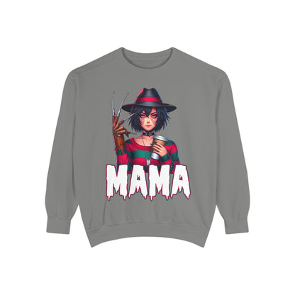 Freddy Krueger Mama Crewneck | Cute Spooky Crewneck | Freddy Krueger Crewneck | Unisex Garment-Dyed Sweatshirt