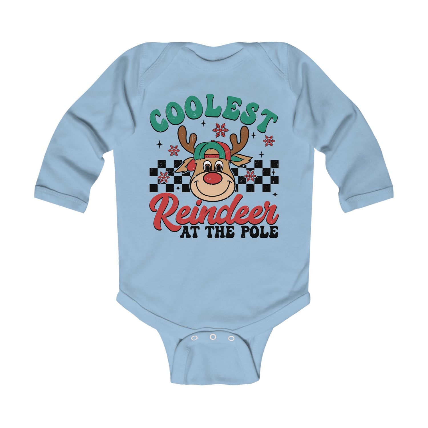 Coolest Reindeer Infant Long Sleeve Bodysuit - Holiday Baby Outfit