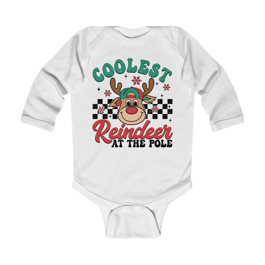 Coolest Reindeer Infant Long Sleeve Bodysuit - Holiday Baby Outfit