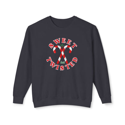 Festive Christmas Crewneck | Sweet but Twisted Candy Cane Crewneck | Unisex Lightweight Crewneck Sweatshirt