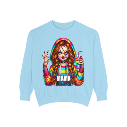 Chucky Mama Crewneck | Cute Spooky Crewneck |Chucky Crewneck | Unisex Garment-Dyed Sweatshirt