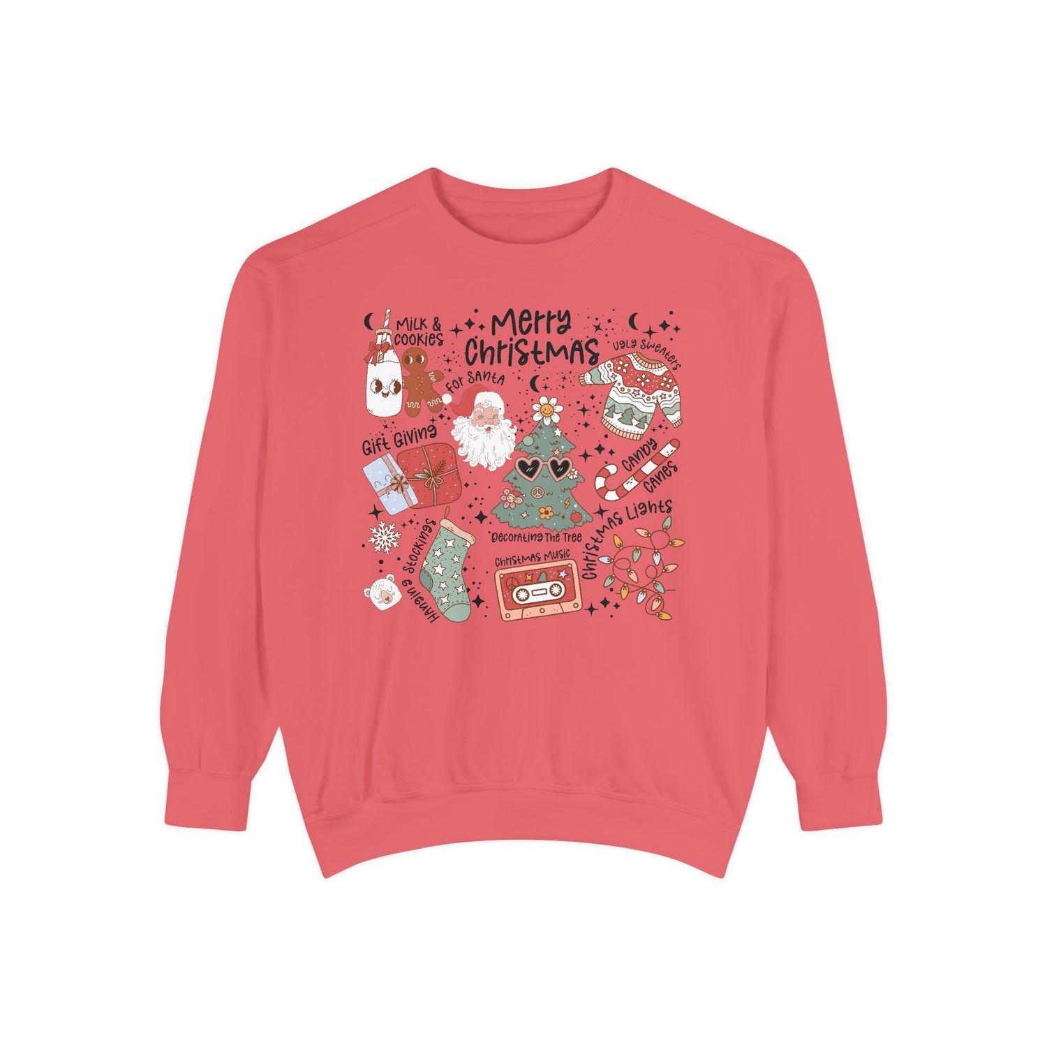 Merry Christmas Sweatshirt - Unisex Garment-Dyed Holiday Apparel