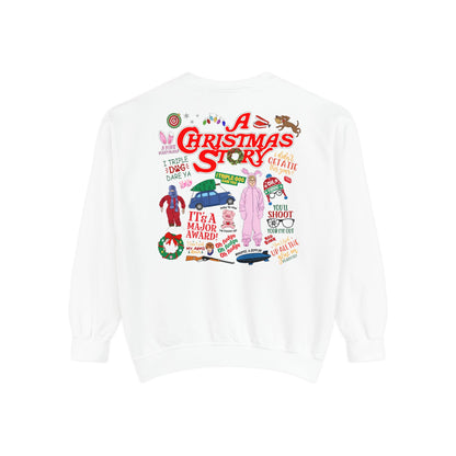 Funny Holiday Sweatshirt - &quot;OH FUDGE!&quot; &amp; A Christmas Story Design | Unisex Crewneck