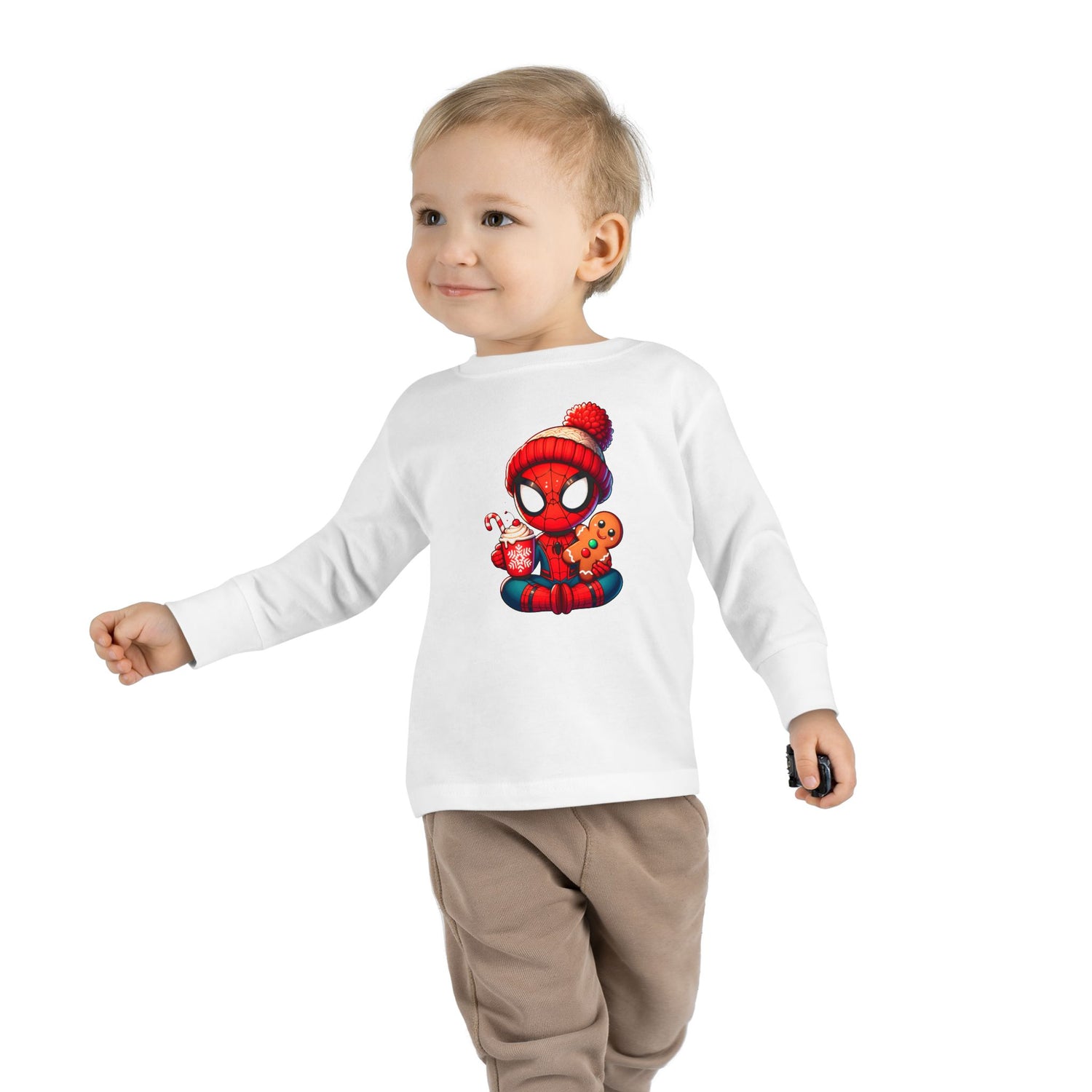 Cute Spidey Christmas Toddler Long Sleeve Tee