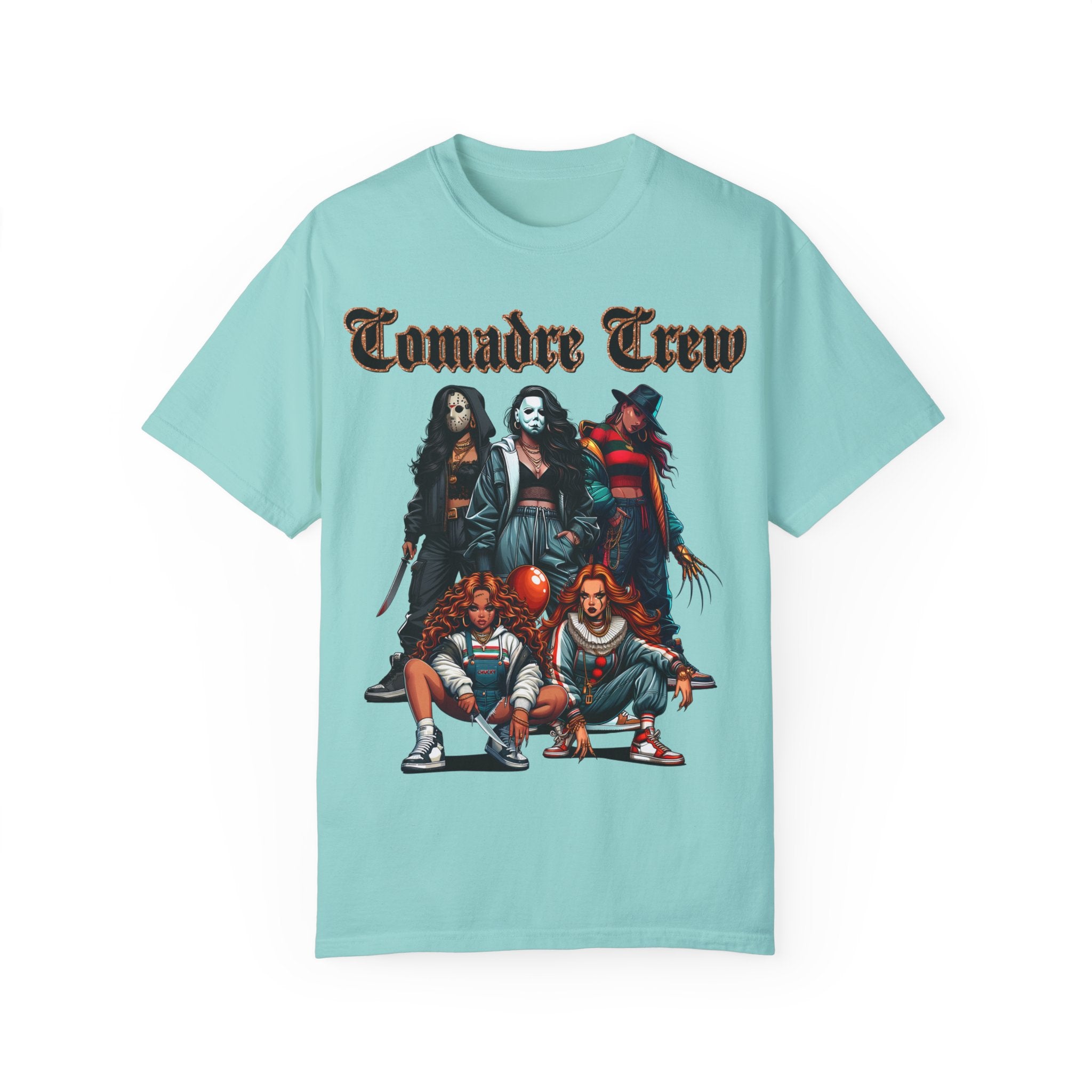 Horror Comadre Crew Shirt | Horror T-shirt | Unisex Garment-Dyed T-shirt