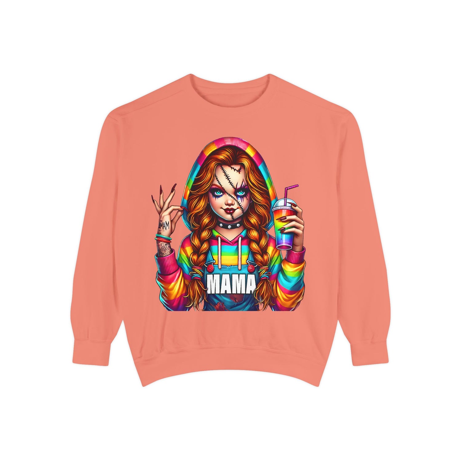 Chucky Mama Crewneck | Cute Spooky Crewneck |Chucky Crewneck | Unisex Garment-Dyed Sweatshirt