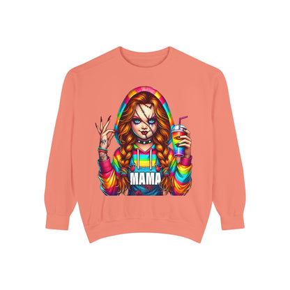 Chucky Mama Crewneck | Cute Spooky Crewneck |Chucky Crewneck | Unisex Garment-Dyed Sweatshirt