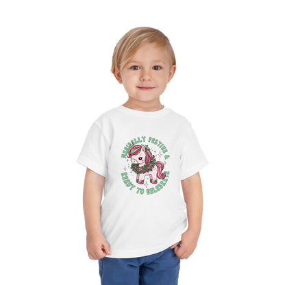 Festive Unicorn Toddler Tee - Merry &amp; Ready to Celebrate