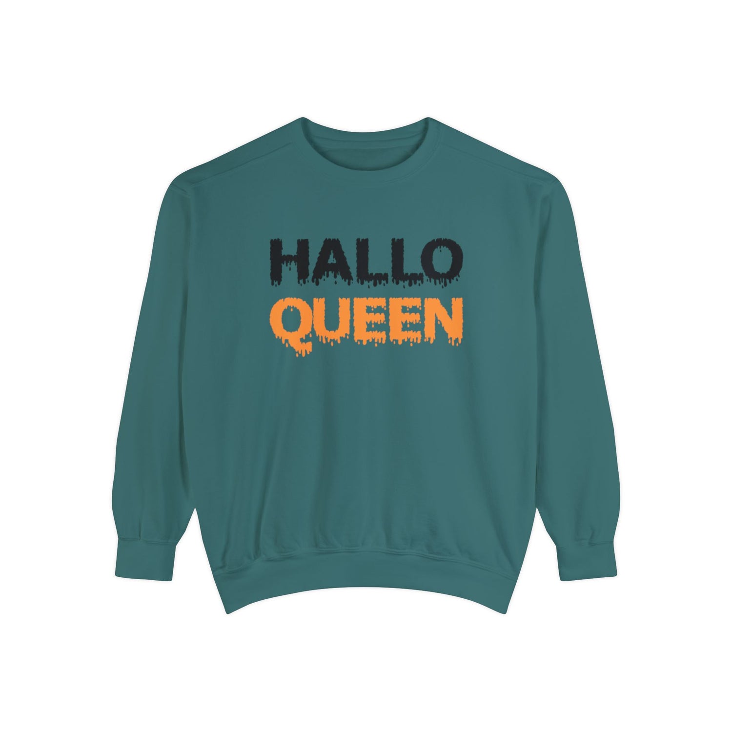 Hallo Queen Crewneck | Halloween Crewneck | Unisex Garment-Dyed Sweatshirt