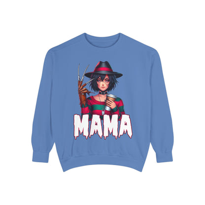 Freddy Krueger Mama Crewneck | Cute Spooky Crewneck | Freddy Krueger Crewneck | Unisex Garment-Dyed Sweatshirt