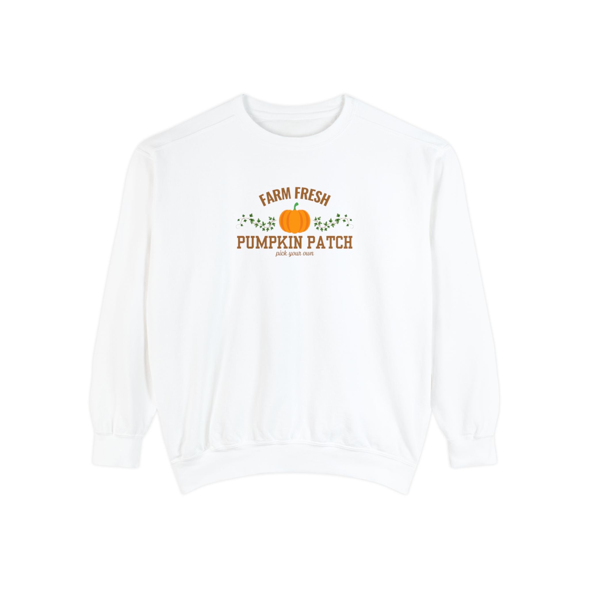 Fresh Farms Pumpkin Patch Crewneck | Unisex Garment-Dyed Sweatshirt