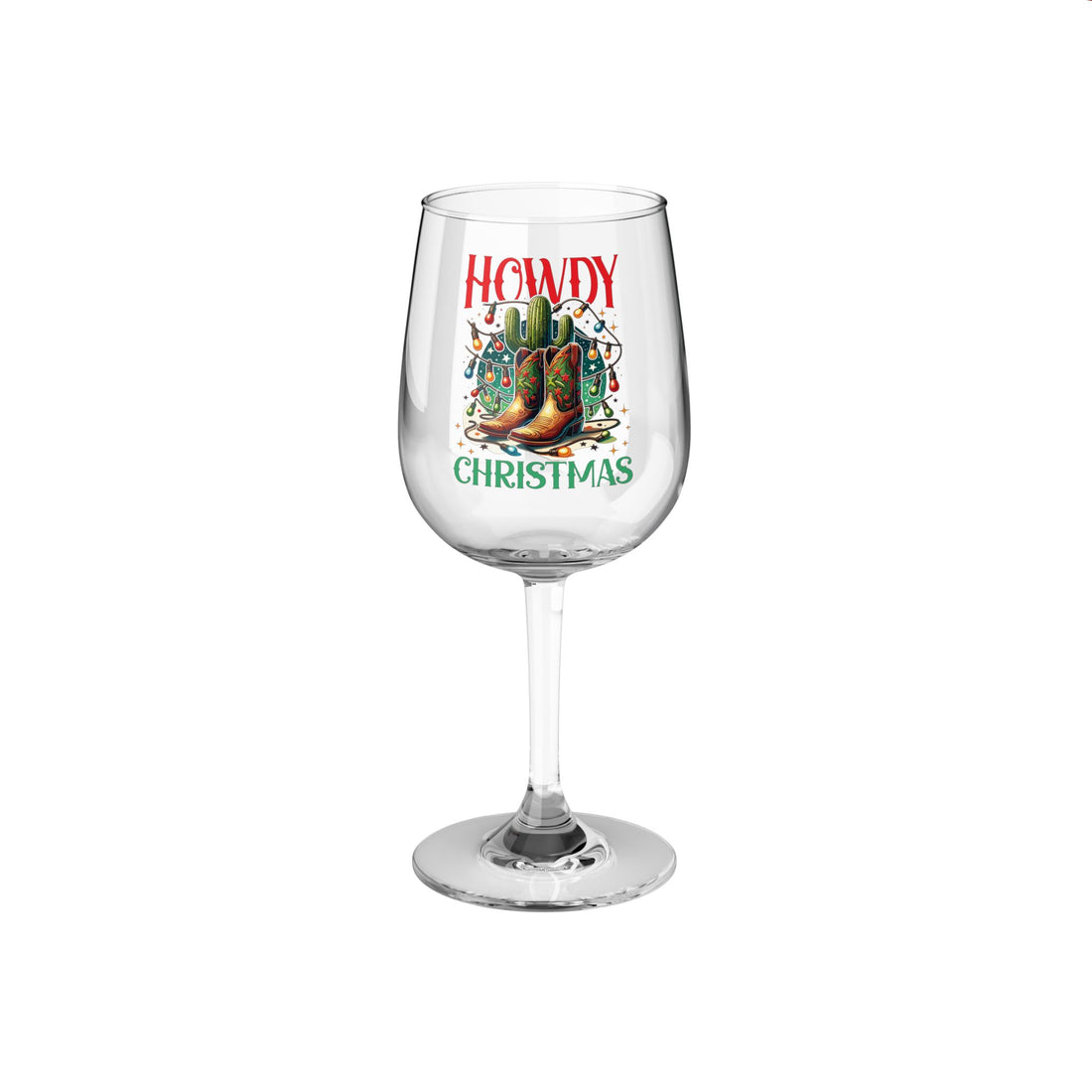 Howdy Christmas Wine Glass - 12oz Holiday Stemware