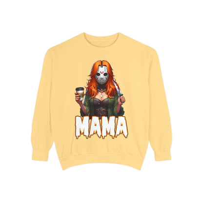 Jason Voorhees Mama Crewneck | Cute Spooky Crewneck | Jason Voorhees Crewneck | Unisex Garment-Dyed Sweatshirt