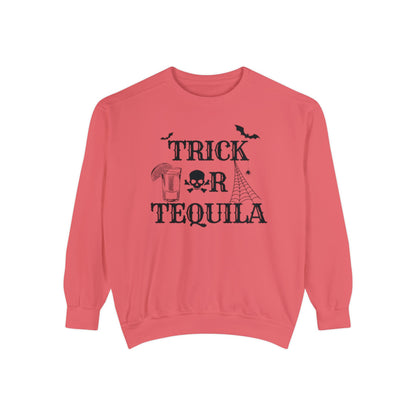 Trick or Tequila | Halloween Crewneck | Unisex Garment-Dyed Sweatshirt