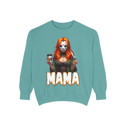 Jason Voorhees Mama Crewneck | Cute Spooky Crewneck | Jason Voorhees Crewneck | Unisex Garment-Dyed Sweatshirt