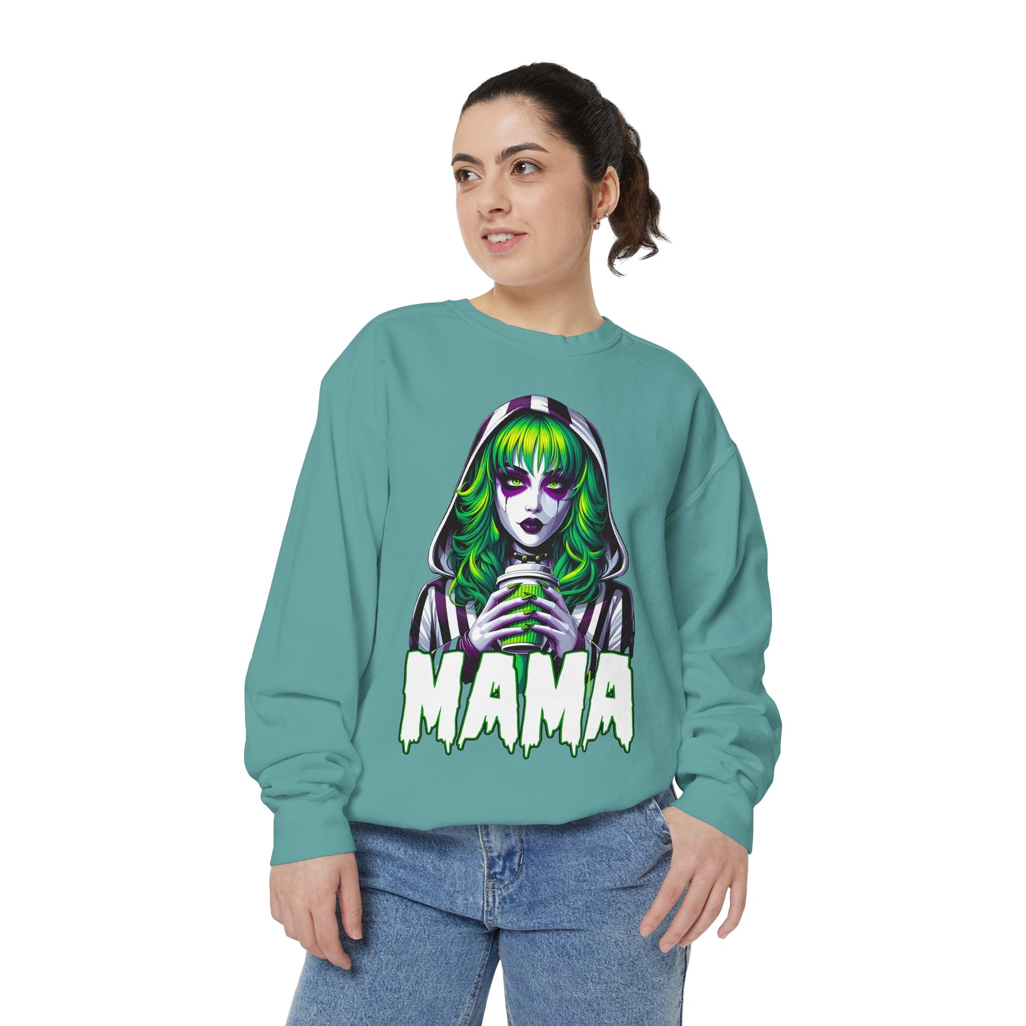 Beetlejuice Mama Crewneck | Cute Spooky Crewneck | Beetlejuice Crewneck | Unisex Garment-Dyed Sweatshirt