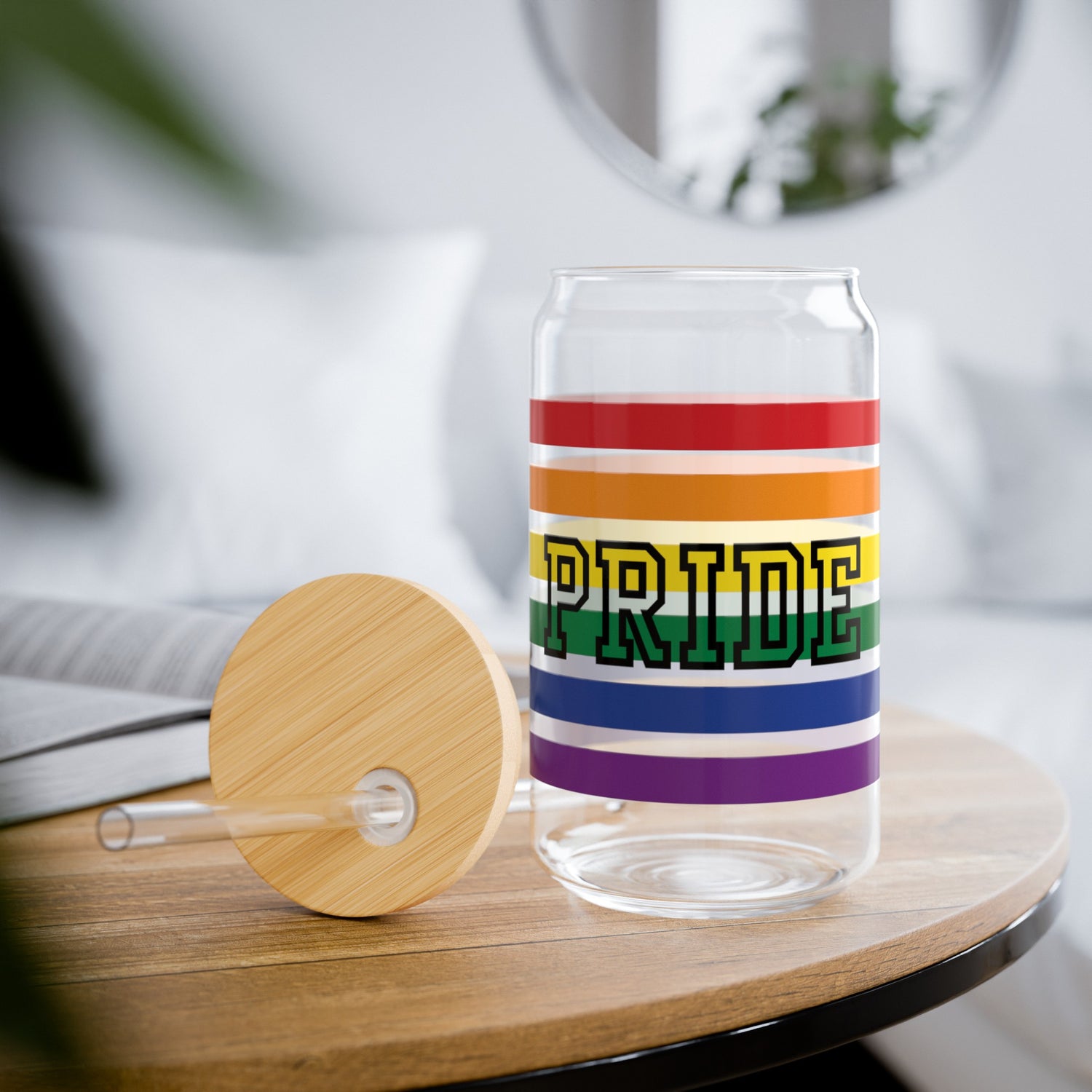 PRIDE Sipper Glass | LGBTQ Glassware | Pride Glassware | Sipper Glass 16oz