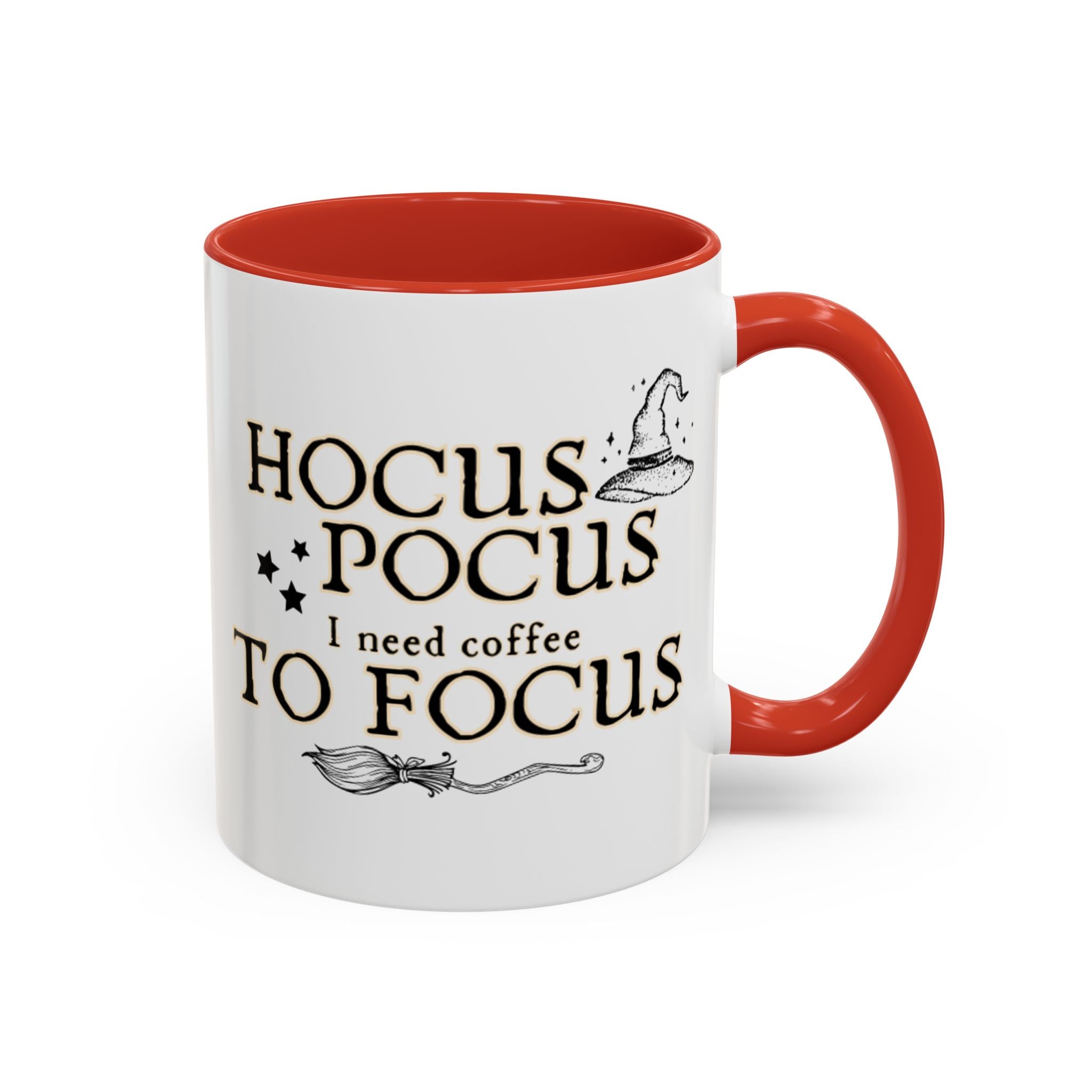 Hocus Pocus I Need Coffee to Focus Accent Coffee Mug | 11oz Mug | 15oz Mug