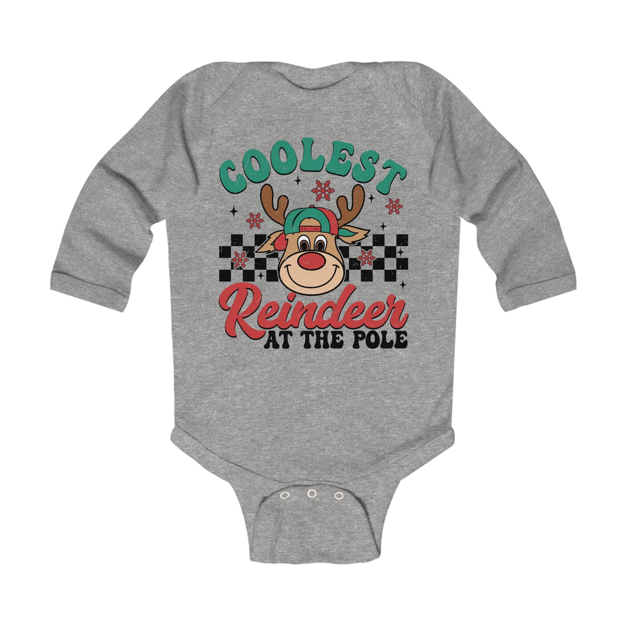 Coolest Reindeer Infant Long Sleeve Bodysuit - Holiday Baby Outfit