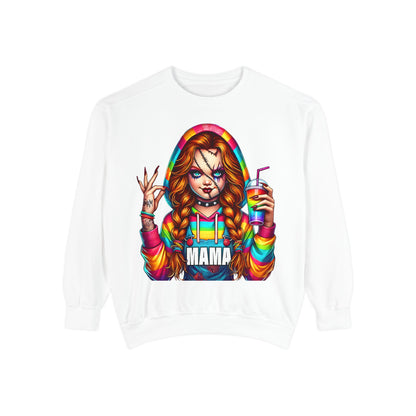 Chucky Mama Crewneck | Cute Spooky Crewneck |Chucky Crewneck | Unisex Garment-Dyed Sweatshirt