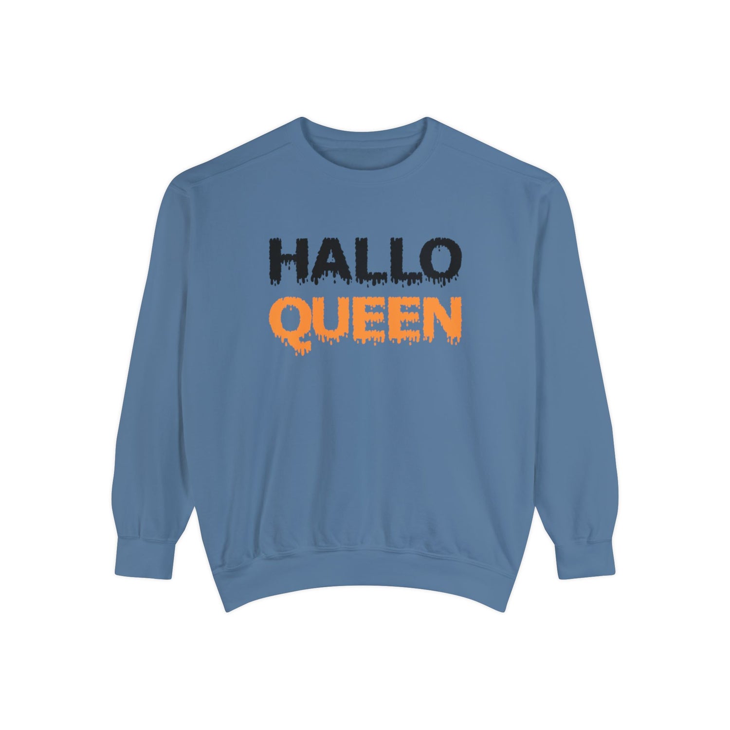 Hallo Queen Crewneck | Halloween Crewneck | Unisex Garment-Dyed Sweatshirt