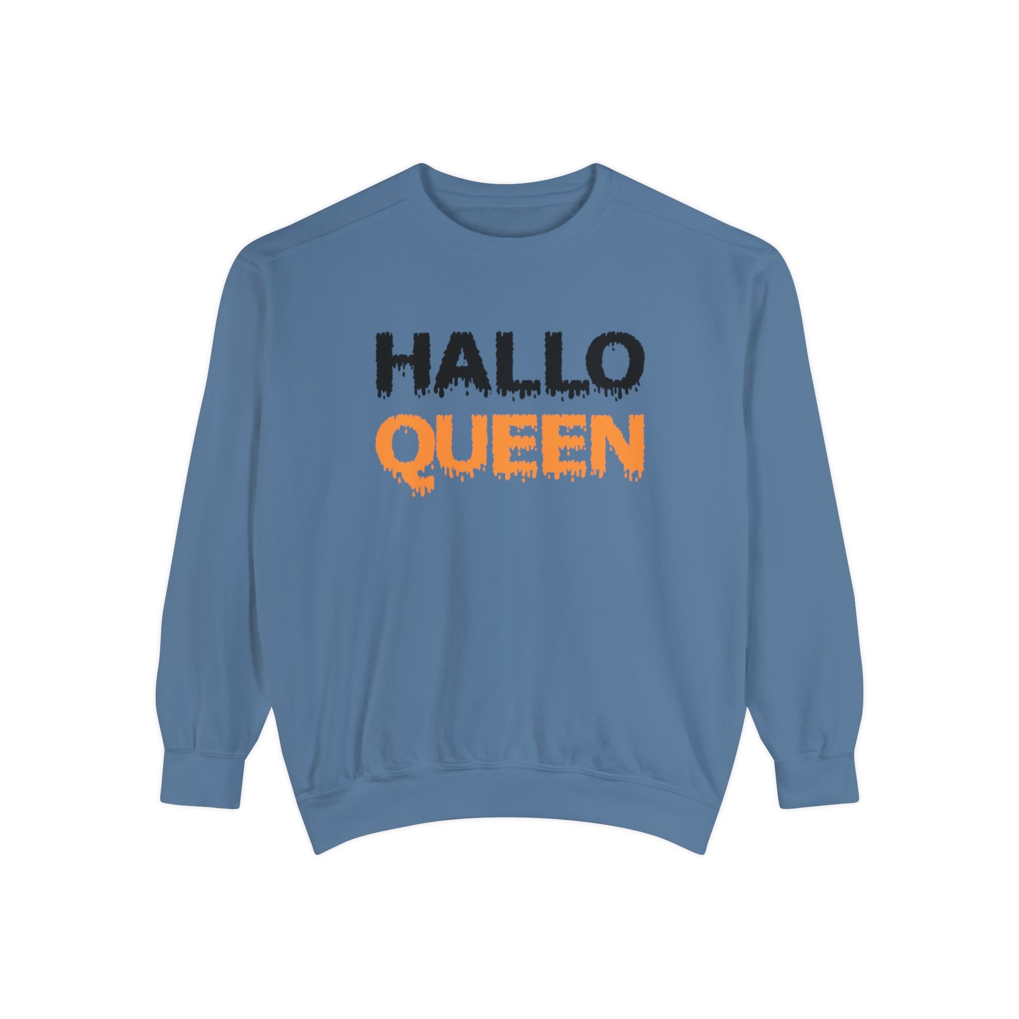 Hallo Queen Crewneck | Halloween Crewneck | Unisex Garment-Dyed Sweatshirt