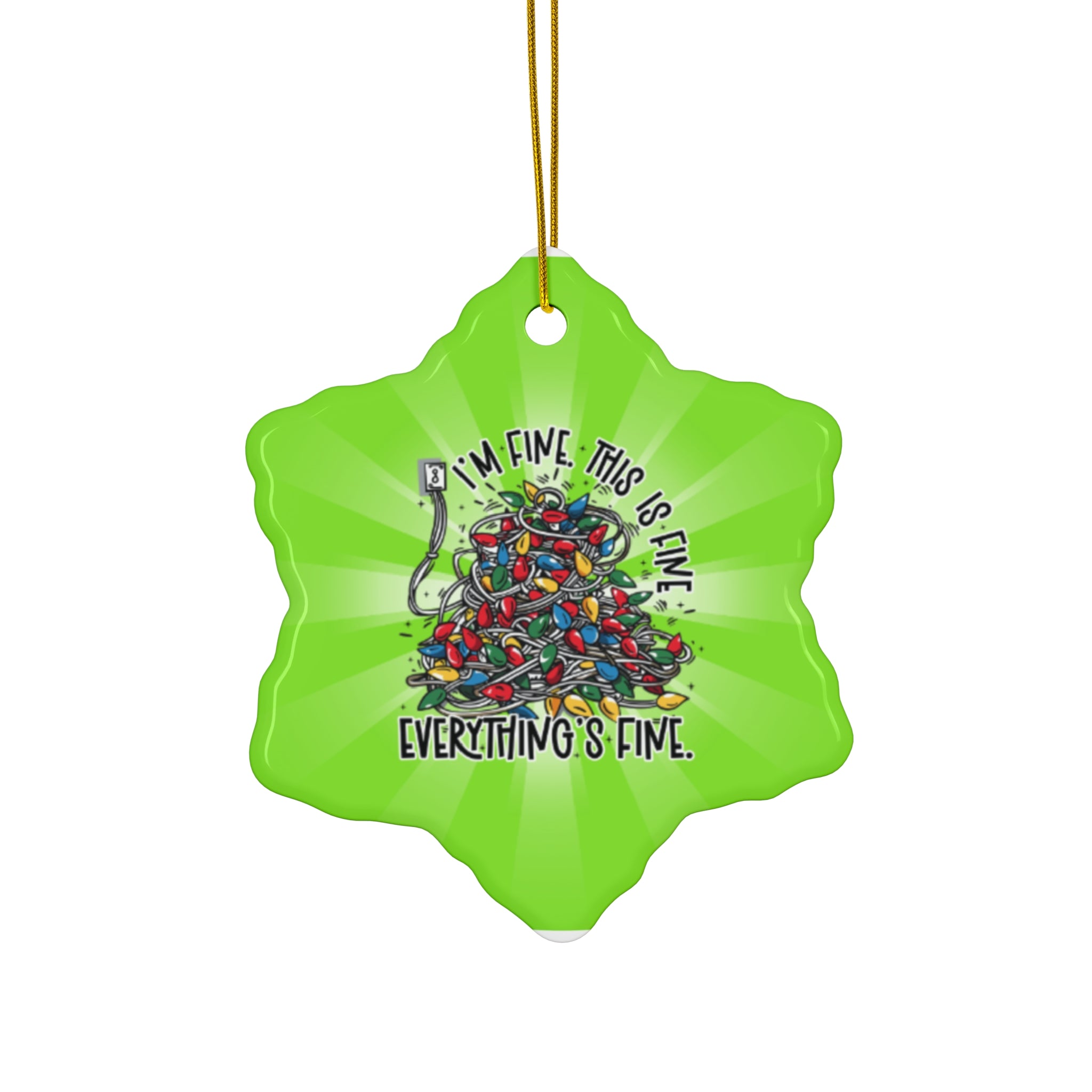 Humorous Ceramic Christmas Ornament - &quot;I&