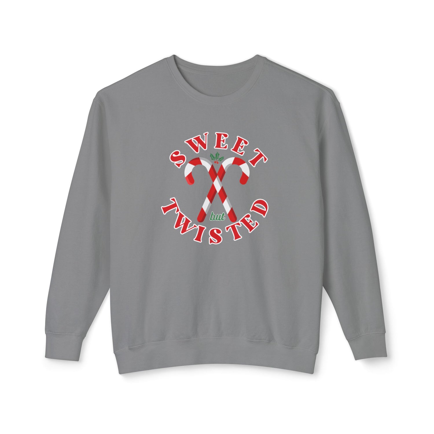 Festive Christmas Crewneck | Sweet but Twisted Candy Cane Crewneck | Unisex Lightweight Crewneck Sweatshirt