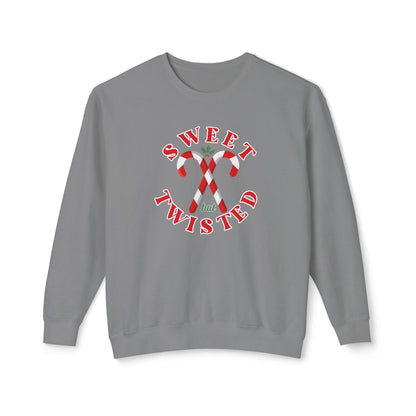 Festive Christmas Crewneck | Sweet but Twisted Candy Cane Crewneck | Unisex Lightweight Crewneck Sweatshirt