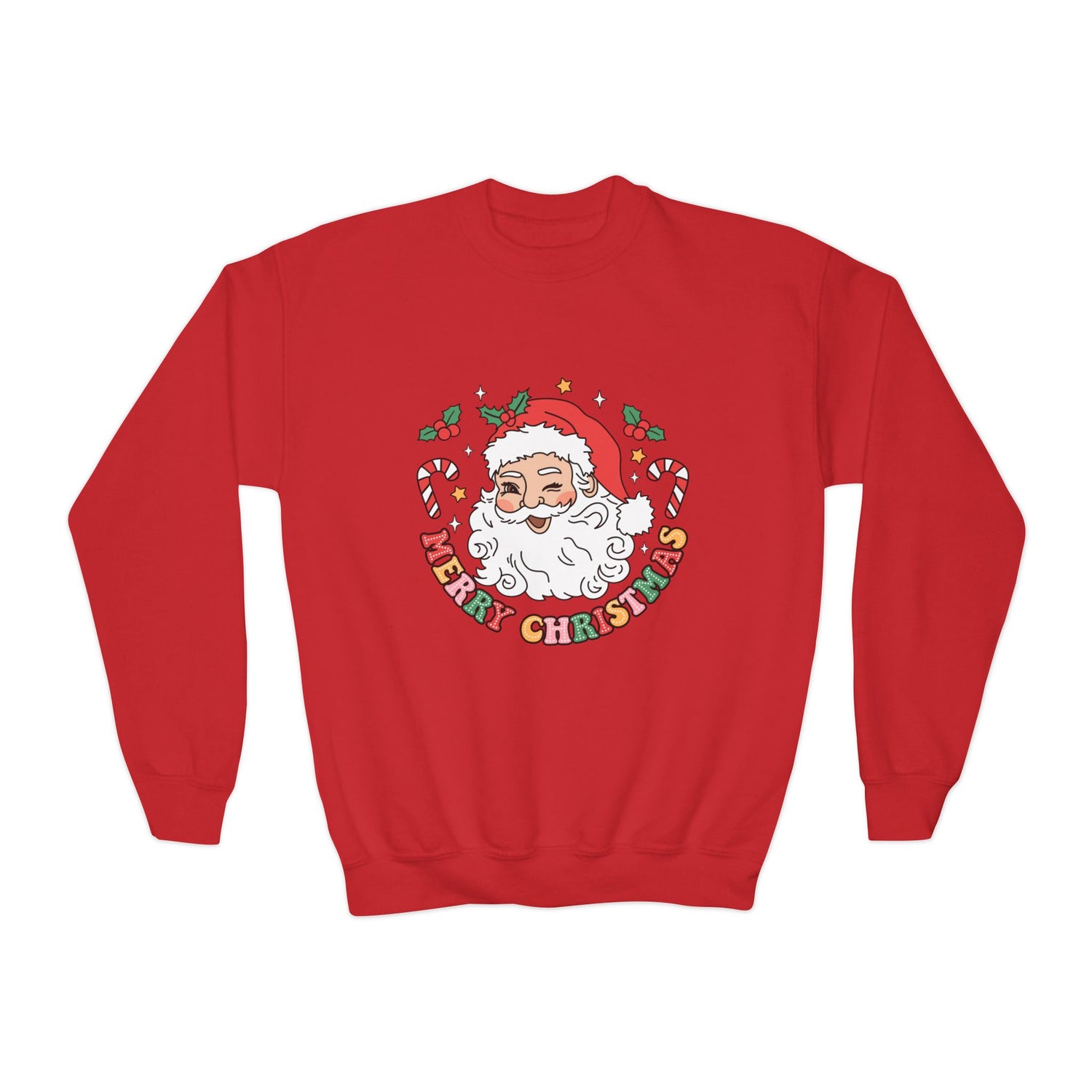 Youth Merry Christmas Crewneck Sweatshirt for Holiday Cheer