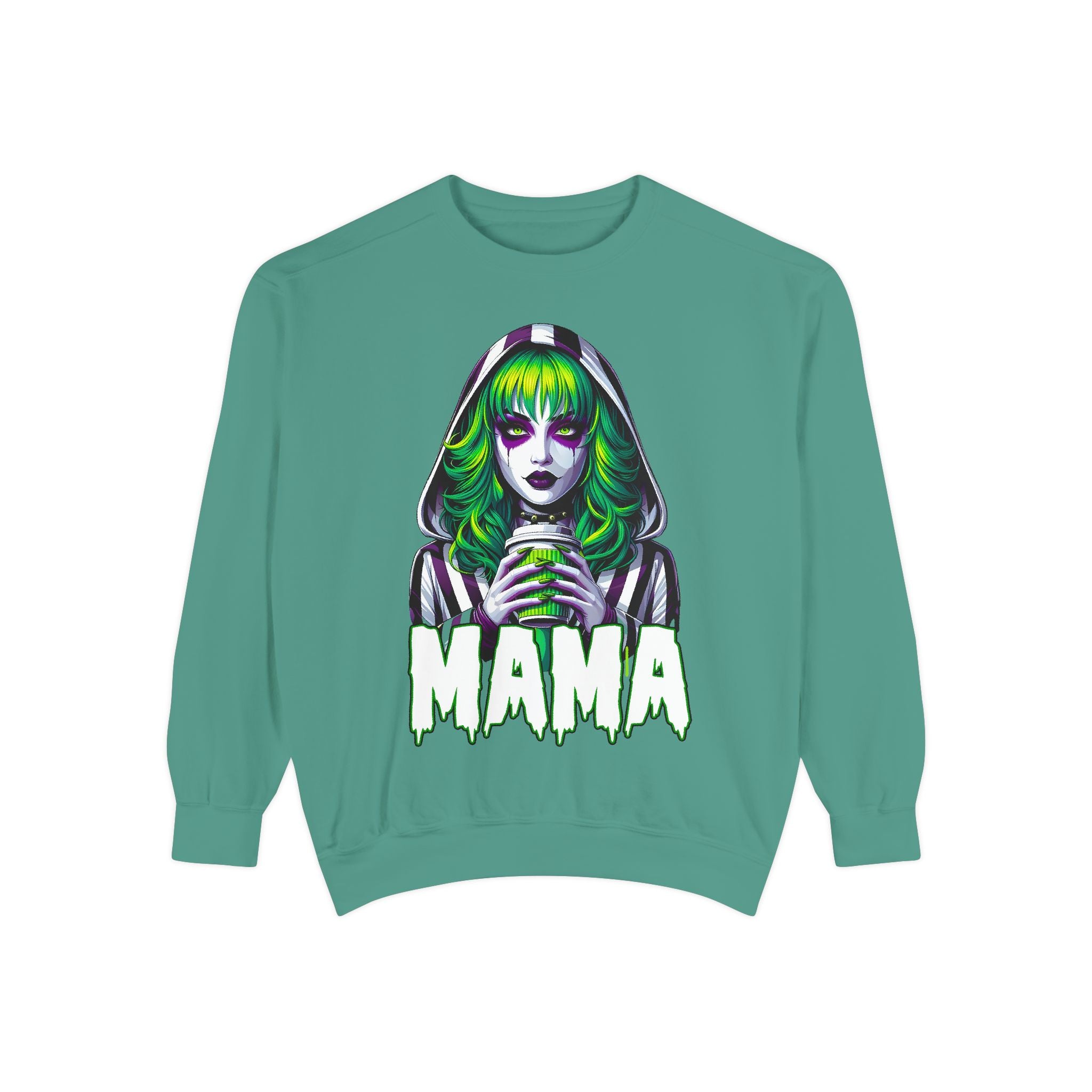 Beetlejuice Mama Crewneck | Cute Spooky Crewneck | Beetlejuice Crewneck | Unisex Garment-Dyed Sweatshirt