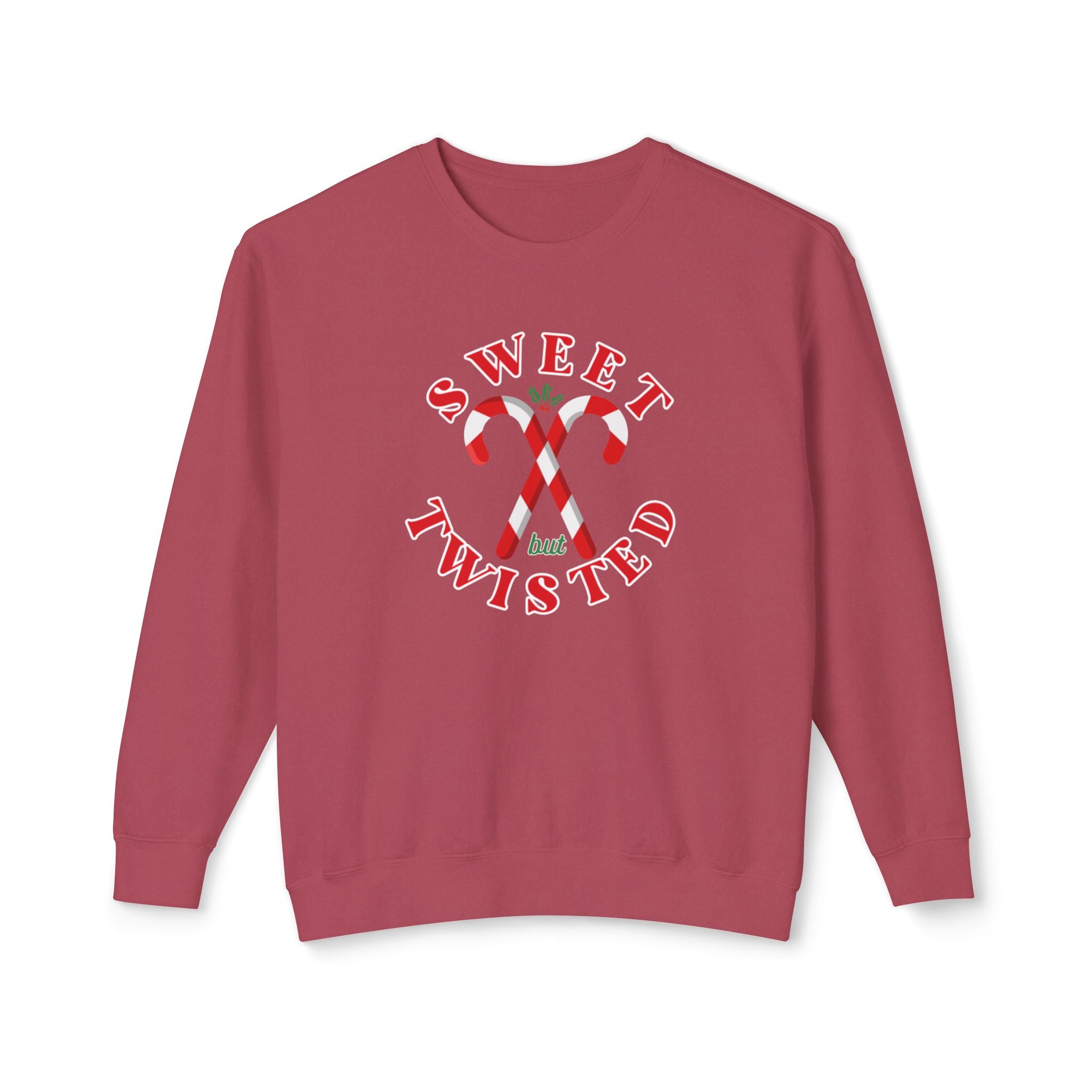 Festive Christmas Crewneck | Sweet but Twisted Candy Cane Crewneck | Unisex Lightweight Crewneck Sweatshirt