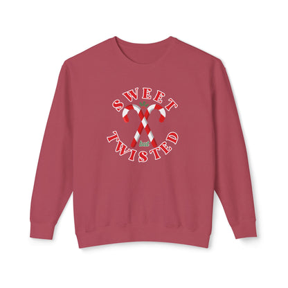 Festive Christmas Crewneck | Sweet but Twisted Candy Cane Crewneck | Unisex Lightweight Crewneck Sweatshirt