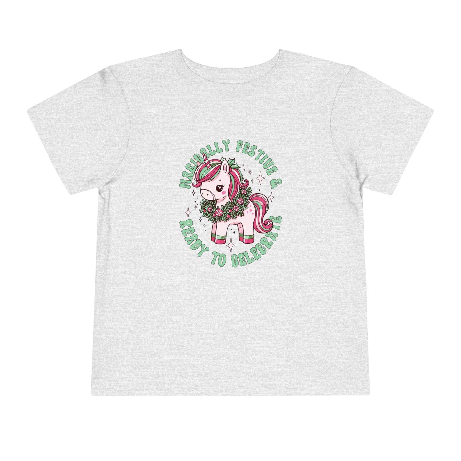 Festive Unicorn Toddler Tee - Merry &amp; Ready to Celebrate