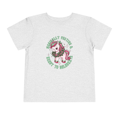 Festive Unicorn Toddler Tee - Merry &amp; Ready to Celebrate