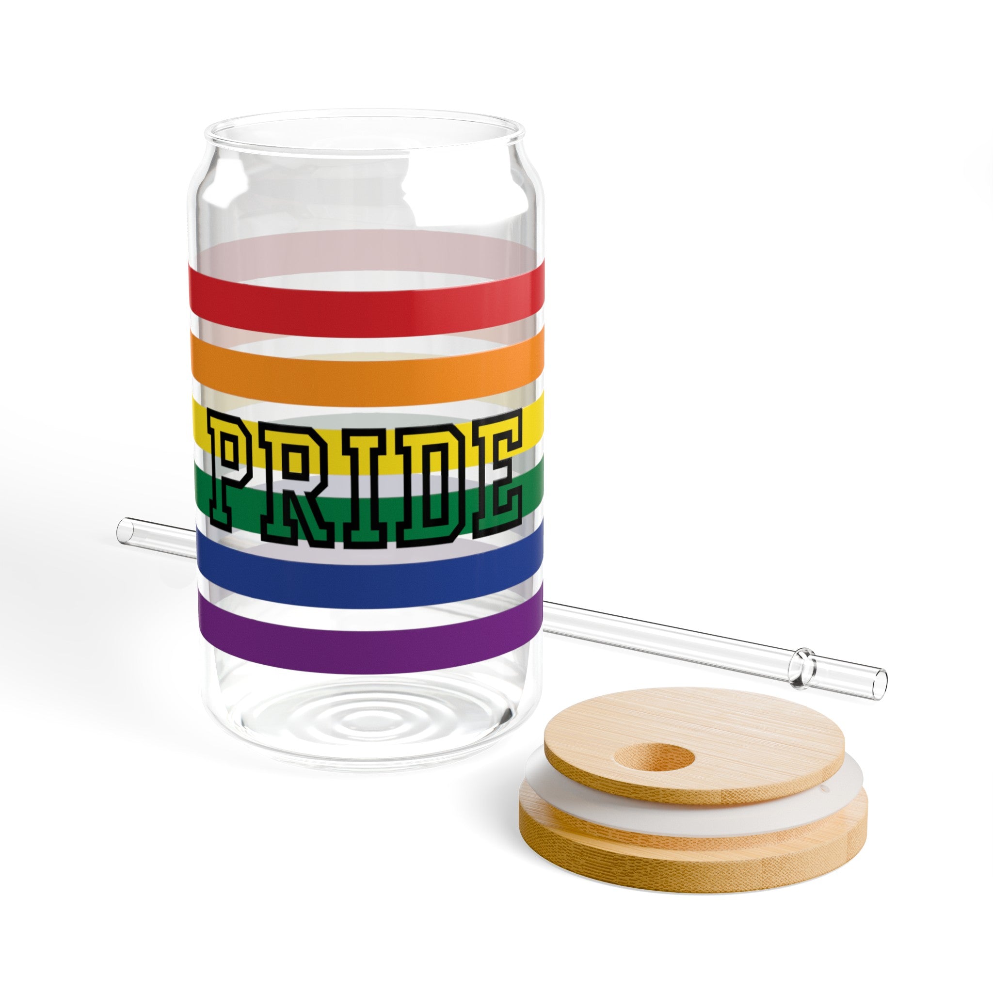 PRIDE Sipper Glass | LGBTQ Glassware | Pride Glassware | Sipper Glass 16oz