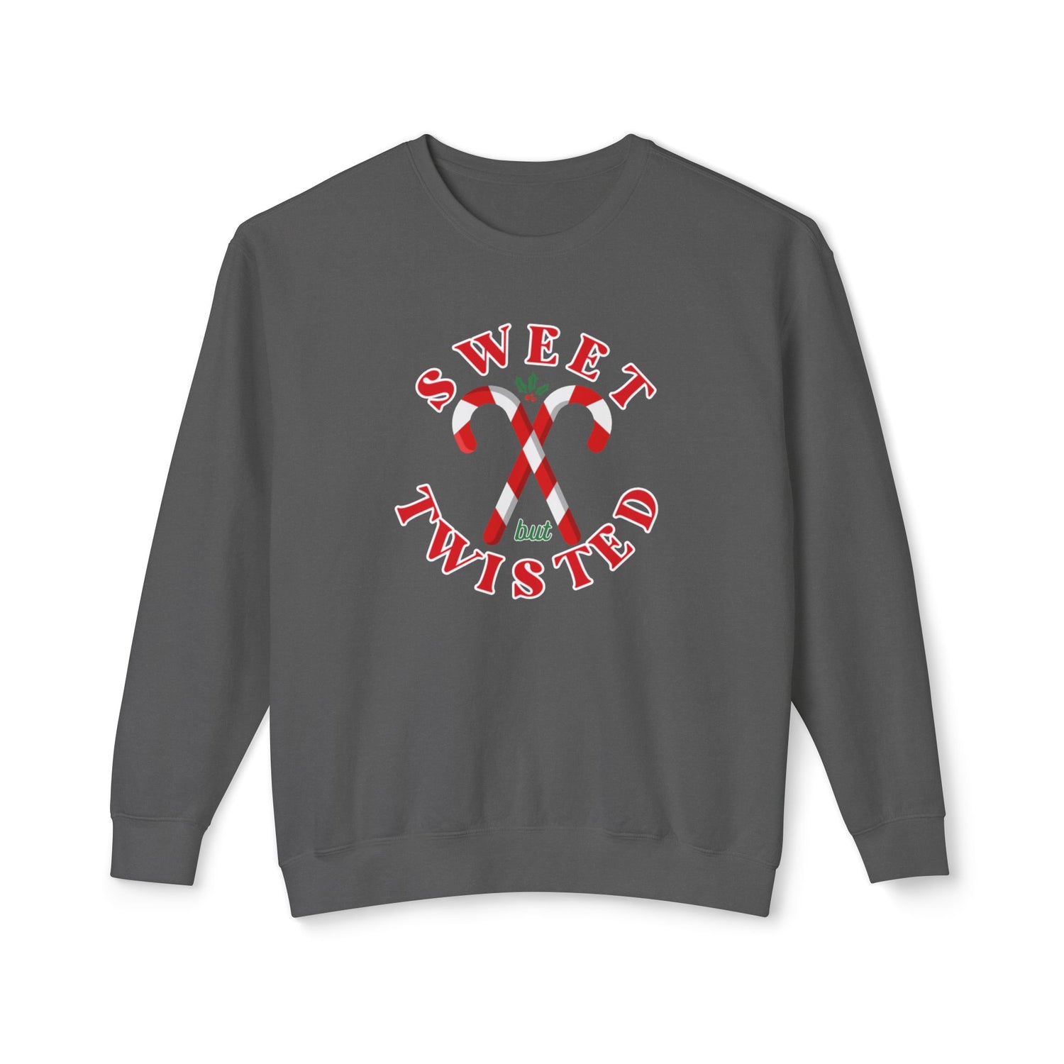 Festive Christmas Crewneck | Sweet but Twisted Candy Cane Crewneck | Unisex Lightweight Crewneck Sweatshirt