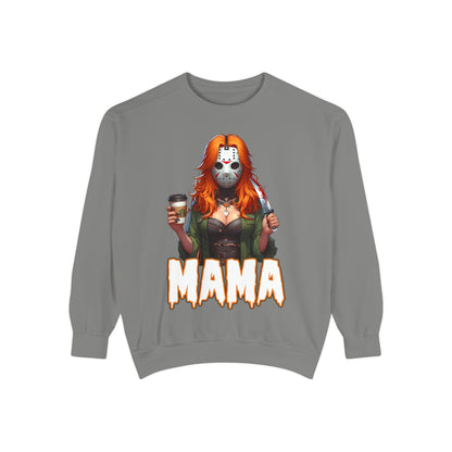 Jason Voorhees Mama Crewneck | Cute Spooky Crewneck | Jason Voorhees Crewneck | Unisex Garment-Dyed Sweatshirt