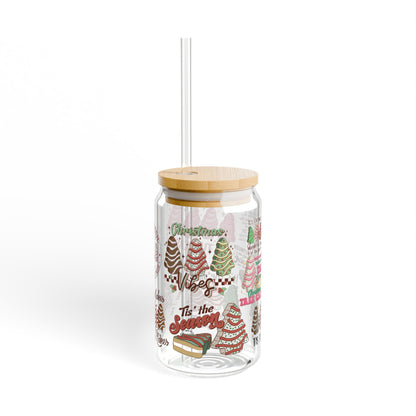 Holiday Sipper Glass with Holiday Treats Design - 16oz