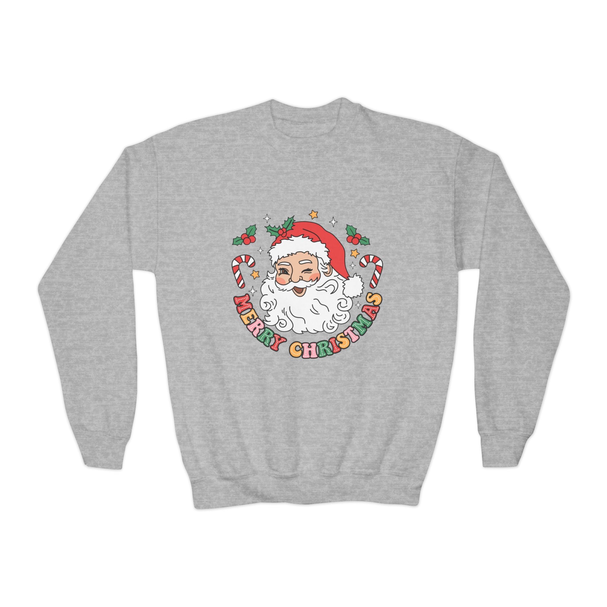 Youth Merry Christmas Crewneck Sweatshirt for Holiday Cheer