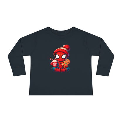 Cute Spidey Christmas Toddler Long Sleeve Tee