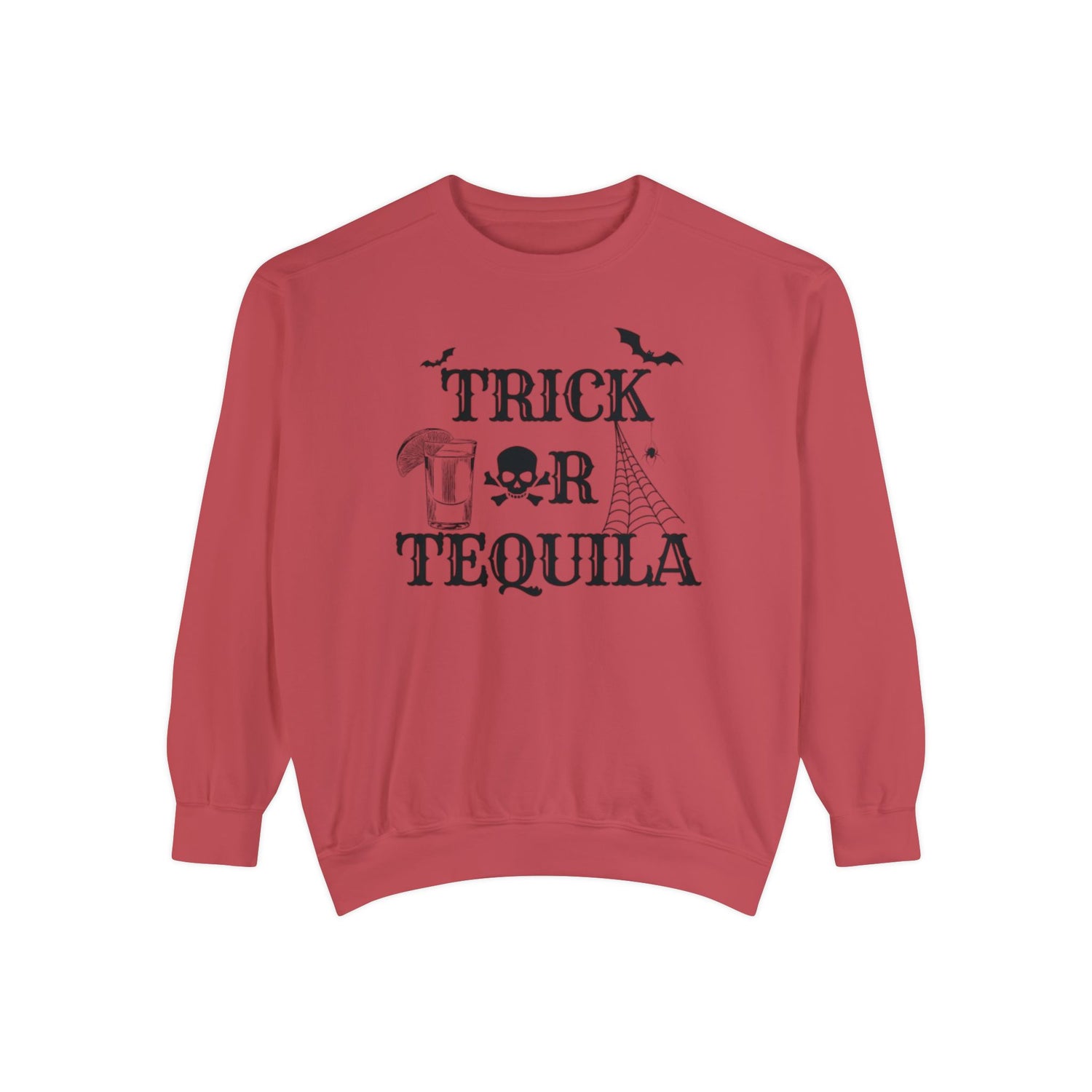 Trick or Tequila | Halloween Crewneck | Unisex Garment-Dyed Sweatshirt