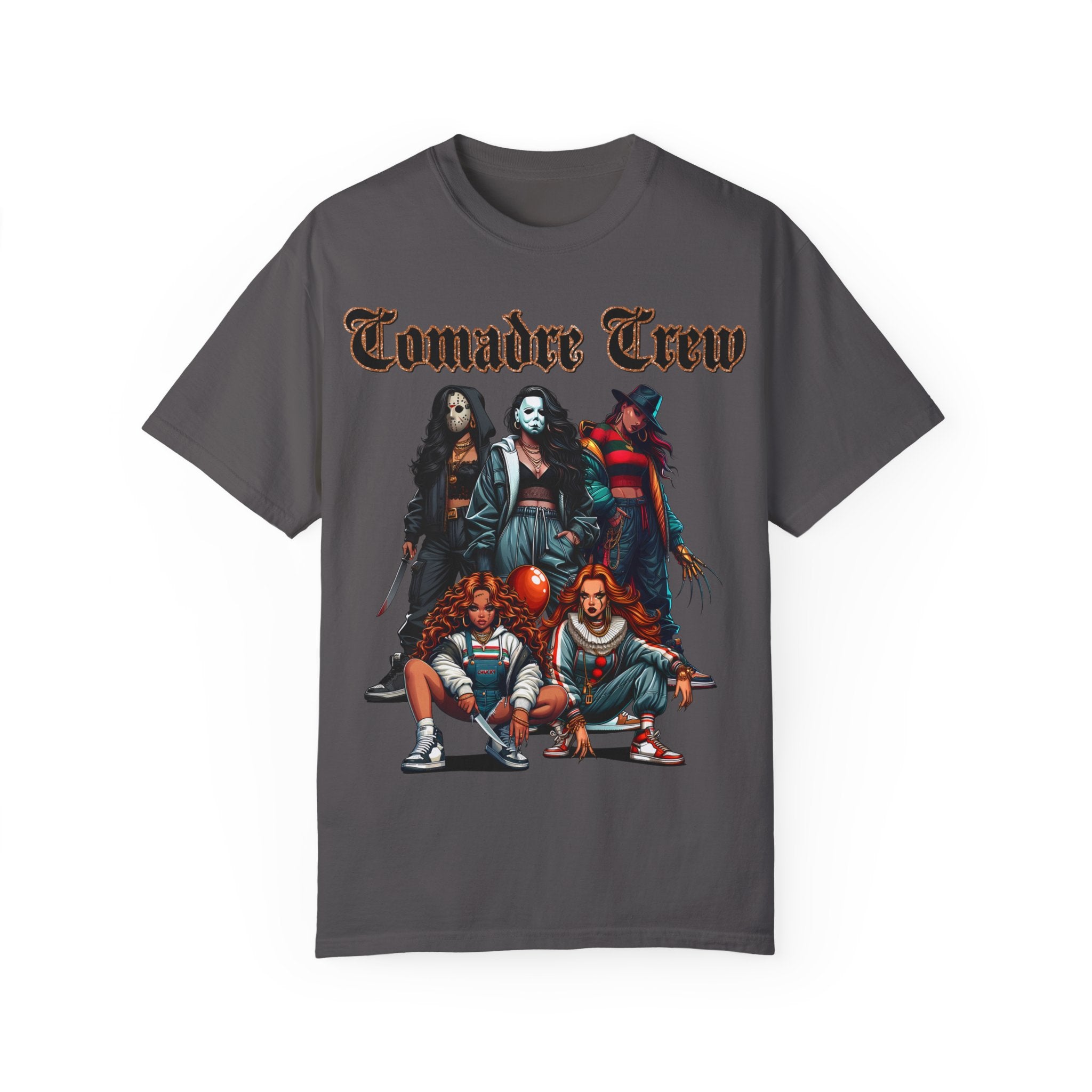 Horror Comadre Crew Shirt | Horror T-shirt | Unisex Garment-Dyed T-shirt